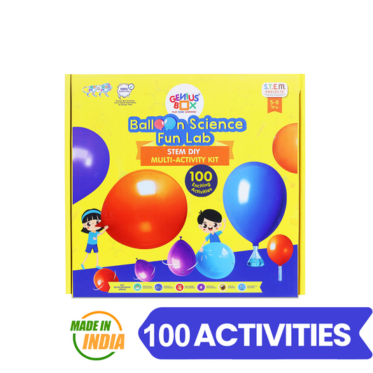 Genius Box Play some Learning Educational Toy for 5+ Year Age Baloon Science Fun Lab Kit STEM DIY Learning 100 Multi Activity kit - Gifts4All