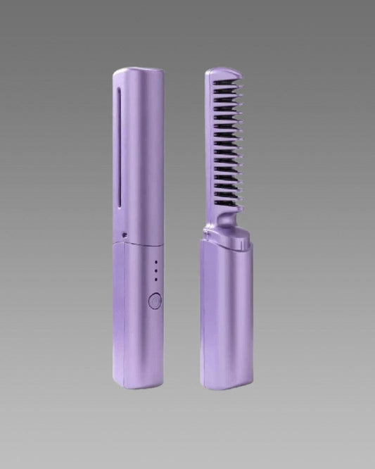 Meneflix Portable Mini Hair Straightener Cordless Rechargeable Mini Adjustable Hair Straightener Hot Comb - Gifts4All