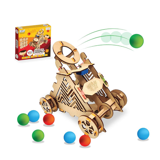 Genius Box - Play some learning Slingshot Catapult DIY Science Kit for 8 Years and Up, STEM Toy, Learning Kit, Educational and Construction Based Activity Toy - Gifts4All