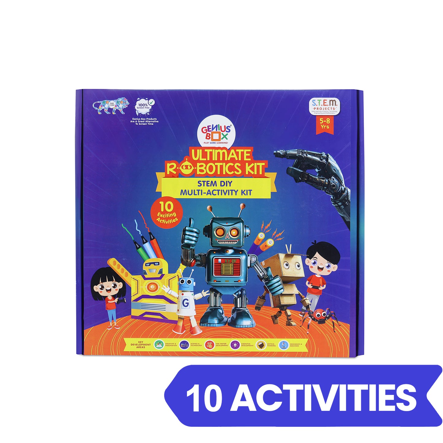 Genius Box Play some Learning Educational Toy for 5+ Year Age Ultimate Robotics Kit STEM DIY Learning 10 Multi Activity kit - Gifts4All