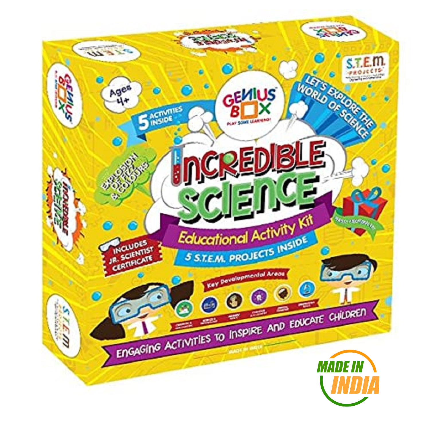 Genius Box Incredible Science Activity Kit for 4 Years and Up : DIY Kit, Educational Toy, Educational Kit, STEM Toy, Science Experiment, Learning Kit