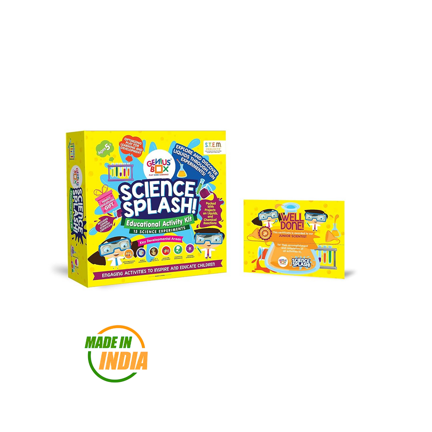 Genius Box - Play some Learning Kids Activity STEM Learning Educational Kit Science Splash for 5 Years and Above - Gifts4All
