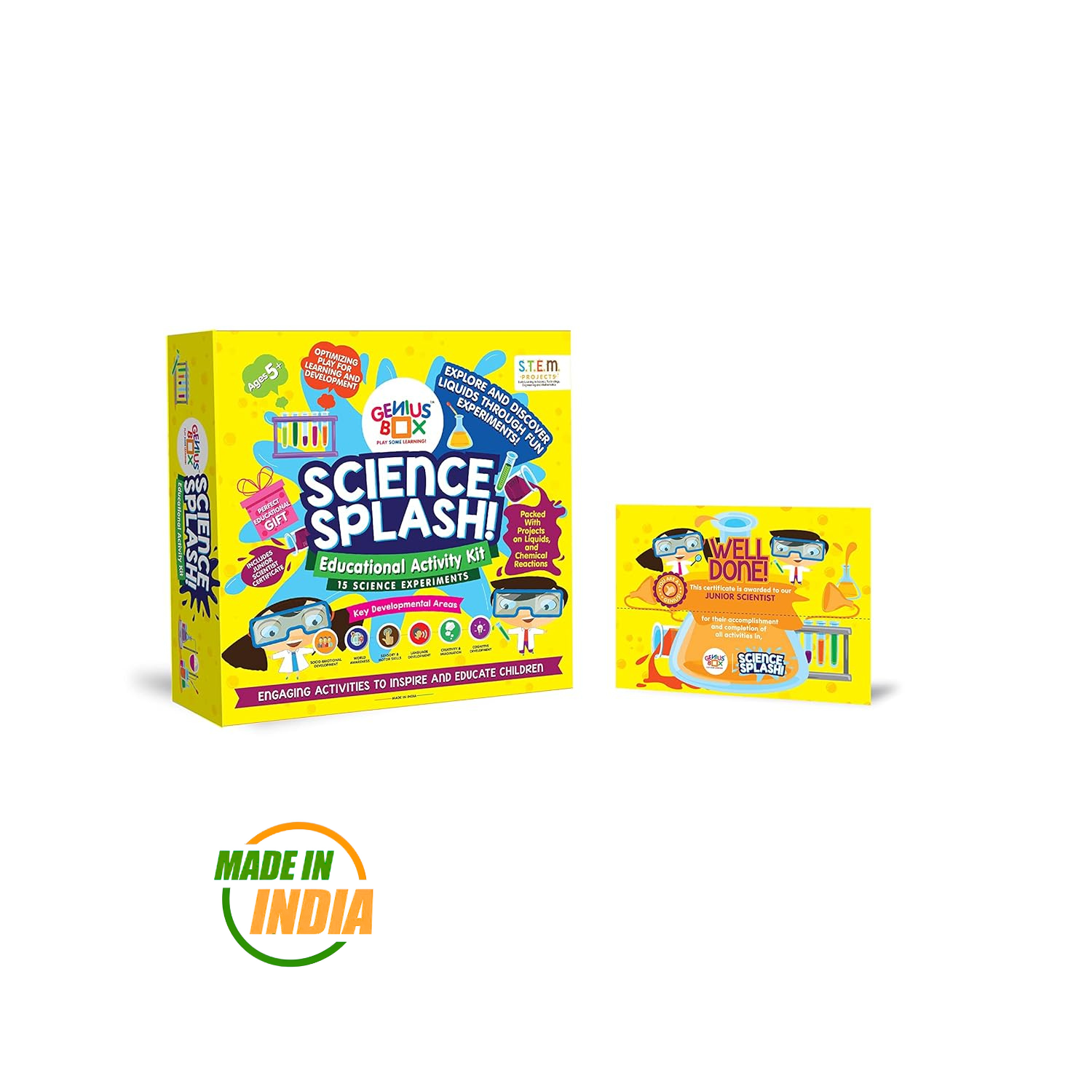 Genius Box - Play some Learning Kids Activity STEM Learning Educational Kit Science Splash for 5 Years and Above