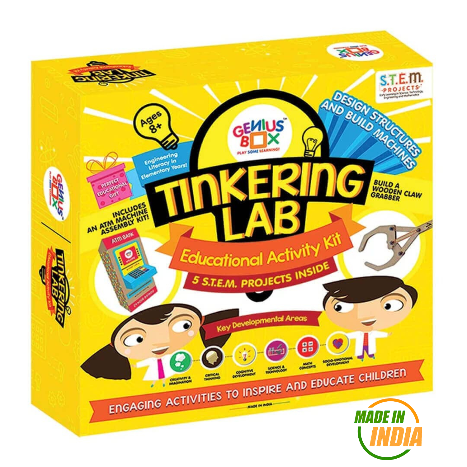 Genius Box - Play some Learning Educational Toy for 8+ Year Age: Tinkering Lab DIY, Activity Kit, Experiment, Learning Kit, Educational Kit, STEM Toy