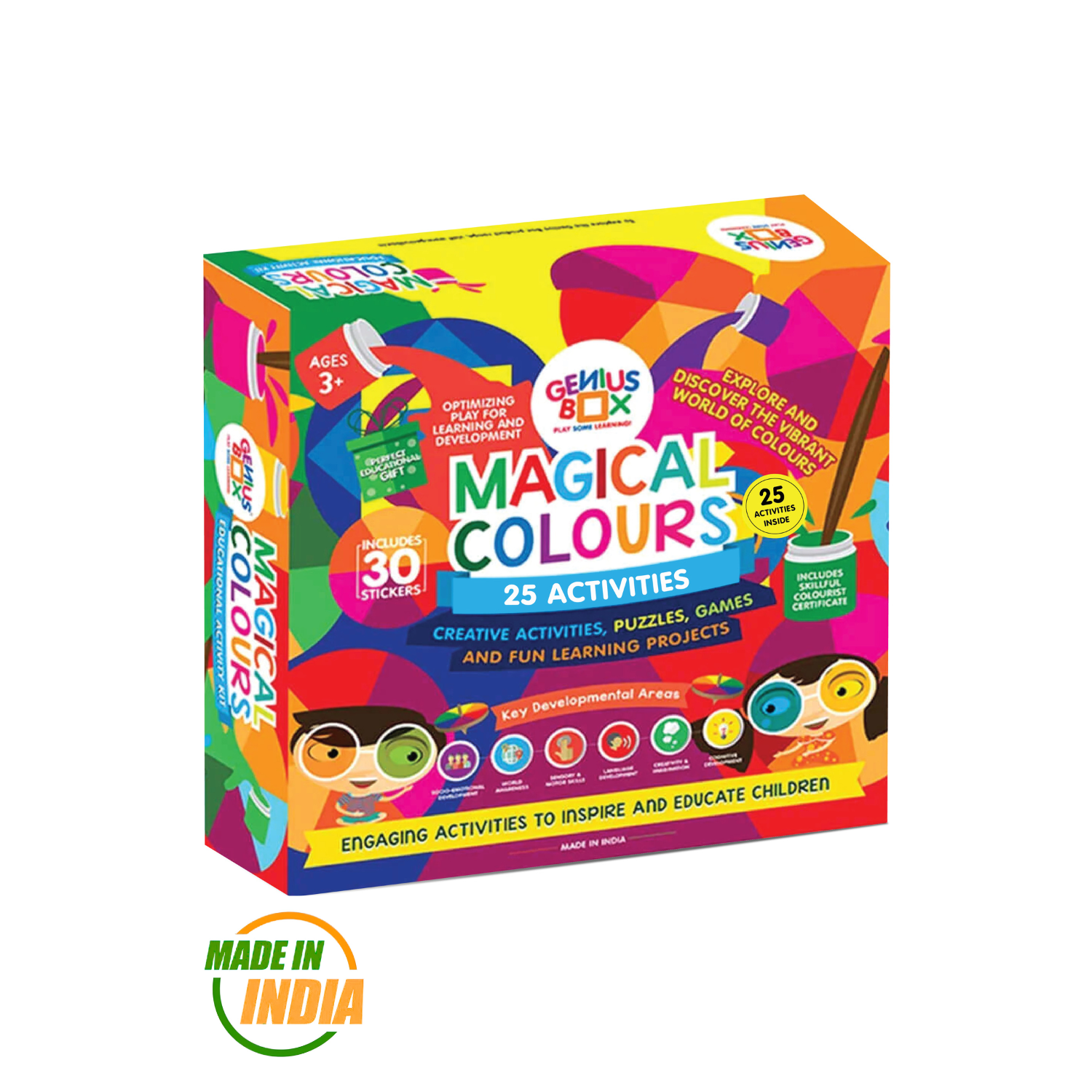 Genius Box - Play some Learning 24 in 1 Activity & Learning Kit for Children Age 3+ : Magical Colours Educational