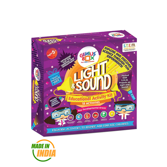 Genius Box - Play some Learning STEM Toy for 5+ Year Age: Light and Sound DIY,Activity Kit, Learning Kit, Educational Kit,Multicolor, Wood;Paper 15 Activity Kit