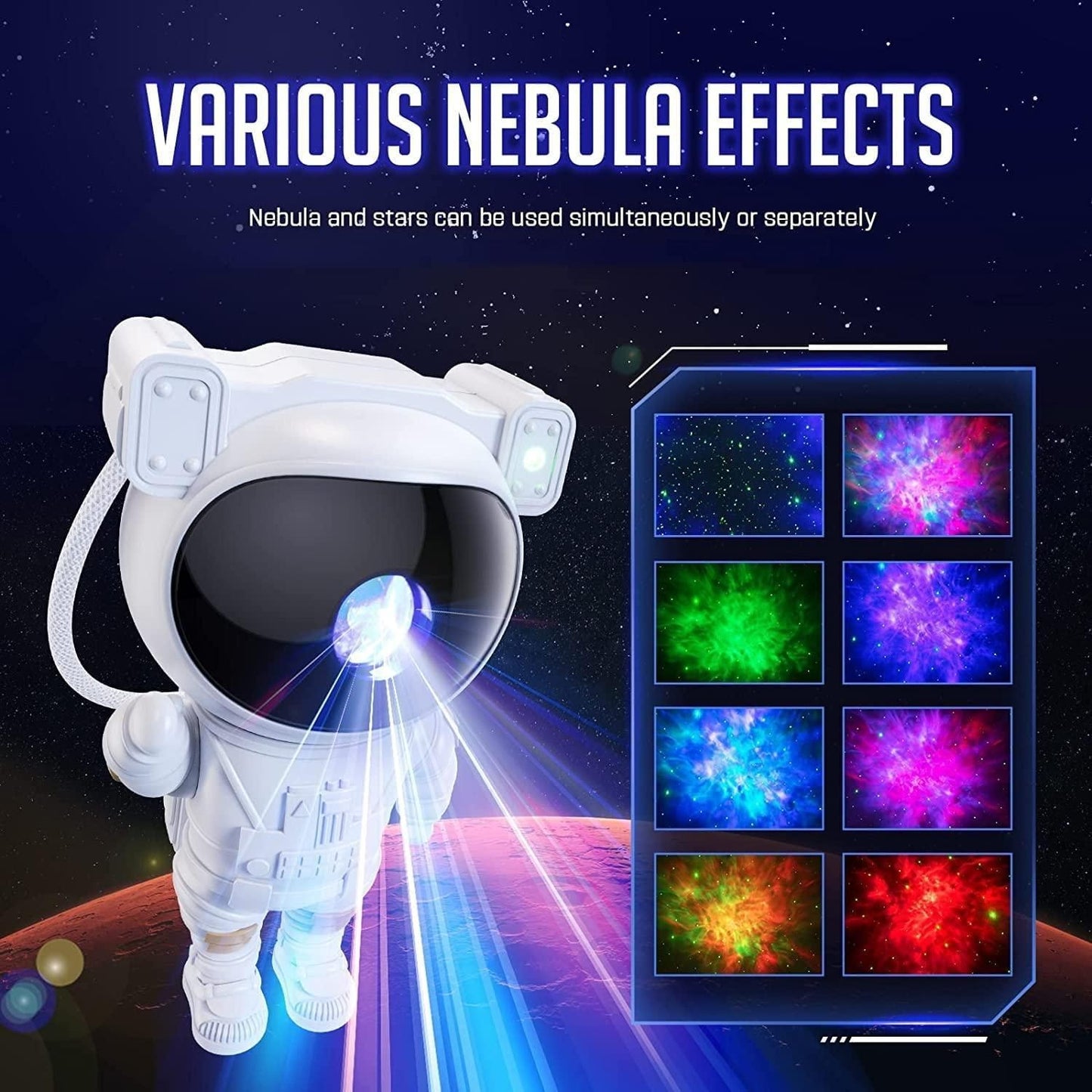 Astronaut Galaxy Projector - 360 Magnetic Head Rotation, Remote Control - Gifts4All
