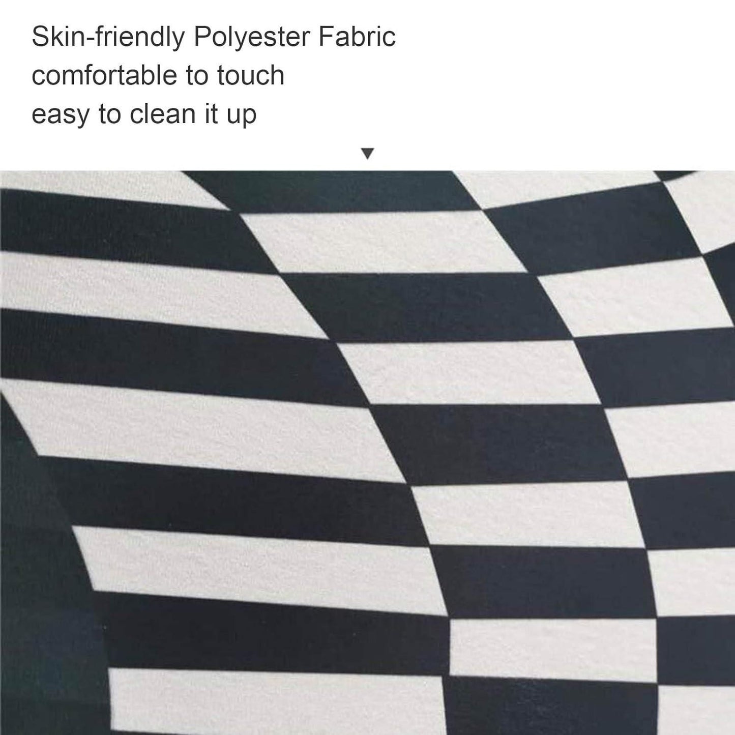 Black & White Checks Round 3D Printed Carpet - Gifts4All