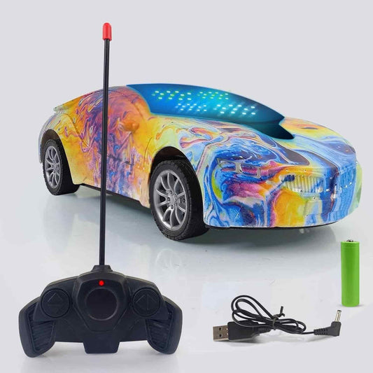 NHR Chargeable 3D Remote ( Assorted Colors )Control Lighting Famous Car for Kids