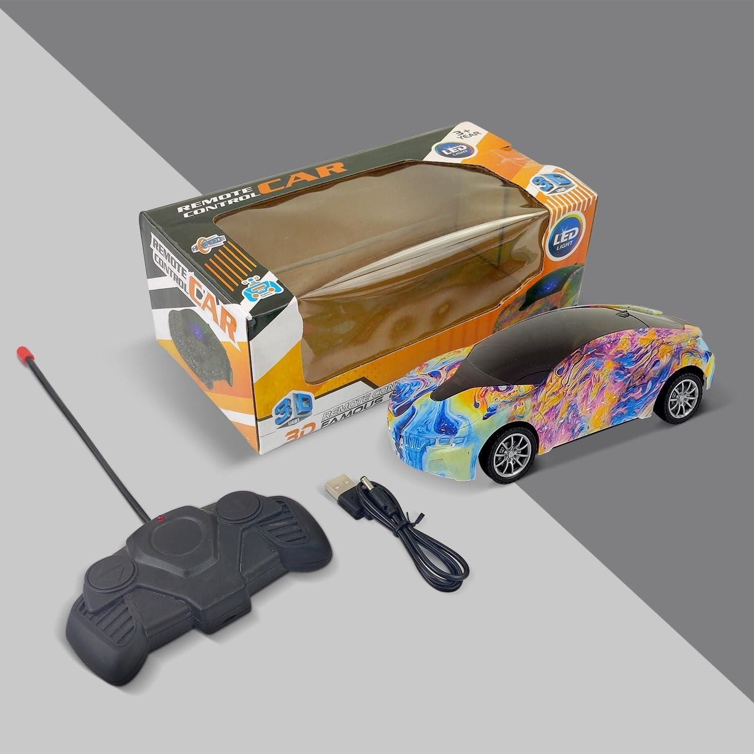 NHR Chargeable 3D Remote ( Assorted Colors )Control Lighting Famous Car for Kids