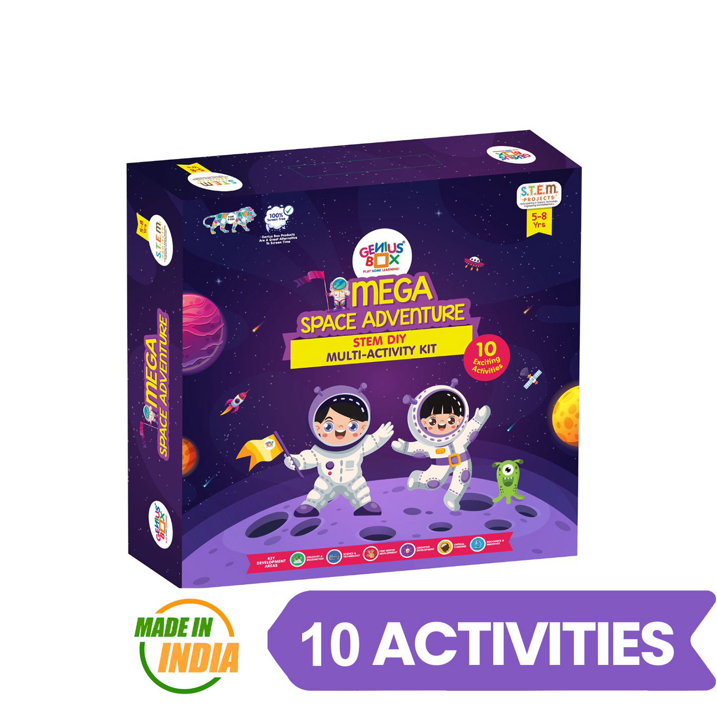 Genius Box  Play some Learning Educational Toy  for 5+ Year Age Super Mega Space Adventure STEM DIY Learning 10 Exciting Activity kit - Gifts4All
