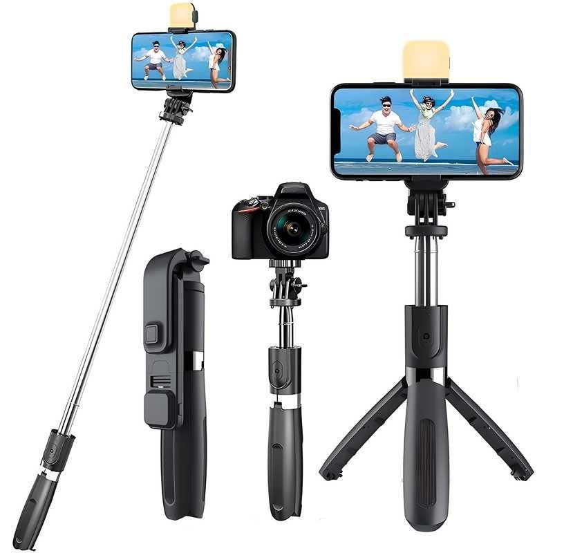 Extendable Flash 3-in-1 Selfie Stick Tripod with Bluetooth Remote - Gifts4All