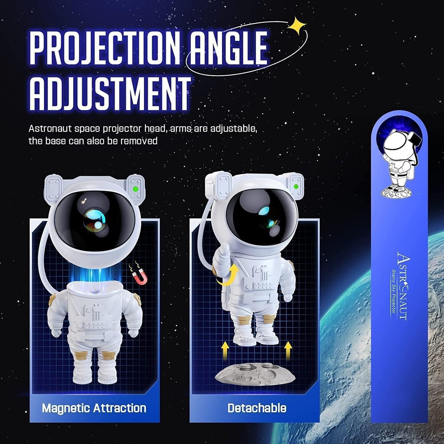 Astronaut Galaxy Projector - 360 Magnetic Head Rotation, Remote Control - Gifts4All