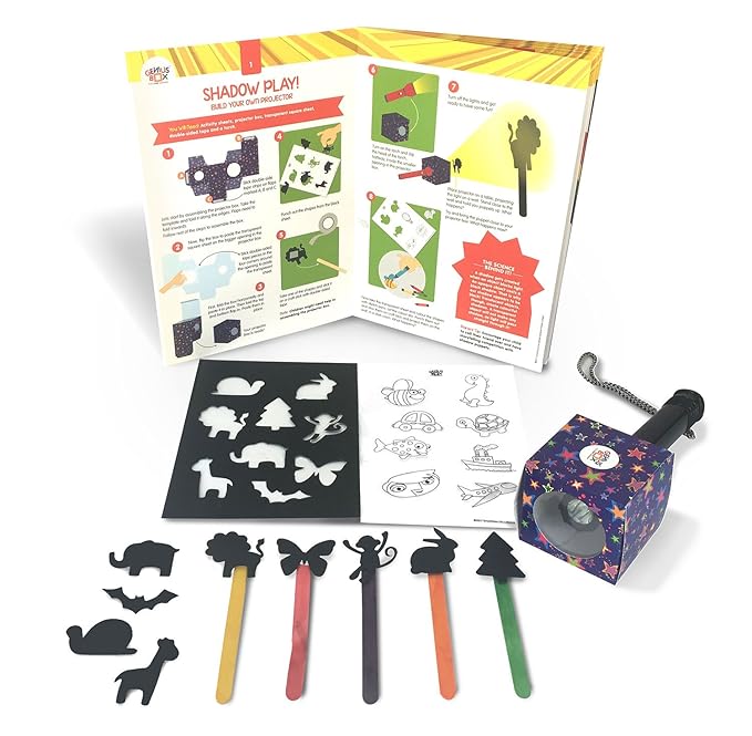 Genius Box - Play some Learning STEM Toy for 5+ Year Age: Light and Sound DIY,Activity Kit, Learning Kit, Educational Kit,Multicolor, Wood;Paper 15 Activity Kit