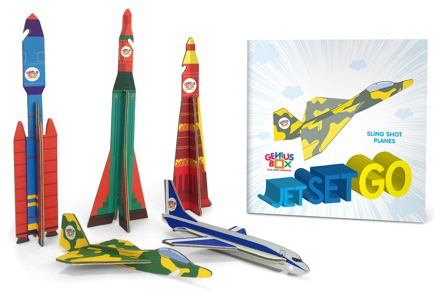 Genius Box Educational Toy for 5+ Year Age: Planes and Rockets DIY, Activity Kit, Learning Kit, Educational Kit, STEM Toy 20 Activity Kit - Gifts4All