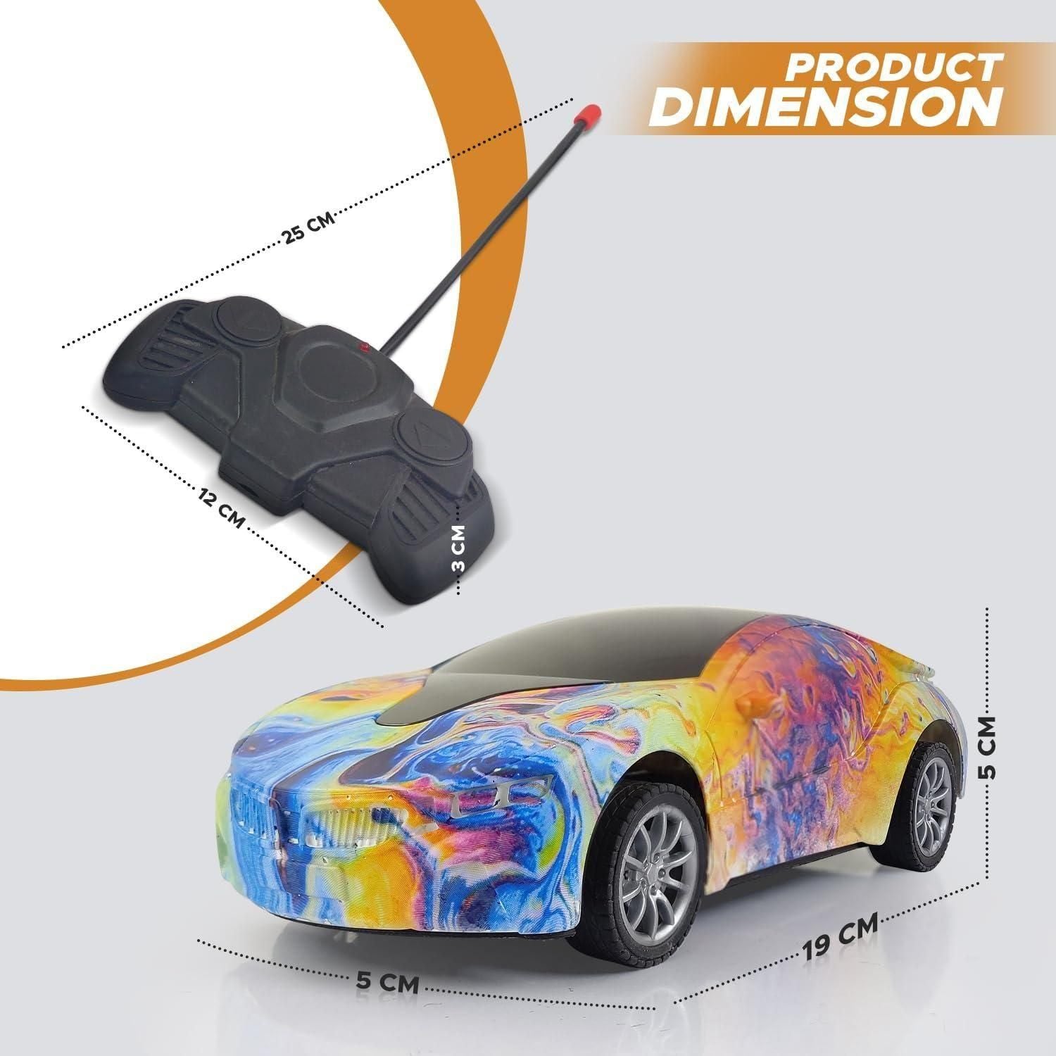 NHR Chargeable 3D Remote ( Assorted Colors )Control Lighting Famous Car for Kids
