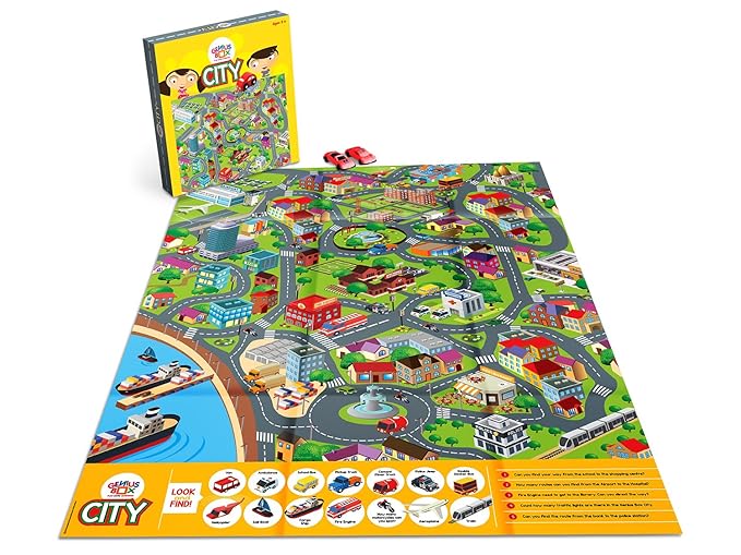 Genius Box - Play some Learning Transport Express Activity Kit,Paper,Multicolor (PLAK0016) 30 Activity Kit - Gifts4All