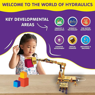 Genius Box Hydraulic Crane Fun Toy DIY Science Kit for Kids 8years and Up, STEM Toy, Learning Kit, Educational and Construction Based Activity Game