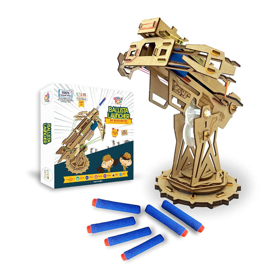 Genius Box - Play some Learning Ballista Launcher Diy Stem Educational Toy & Construction Based Fun Activity Game For Kids, Science Experiment Kit 8 To 14, Best Gift, Activity Kit For Kids