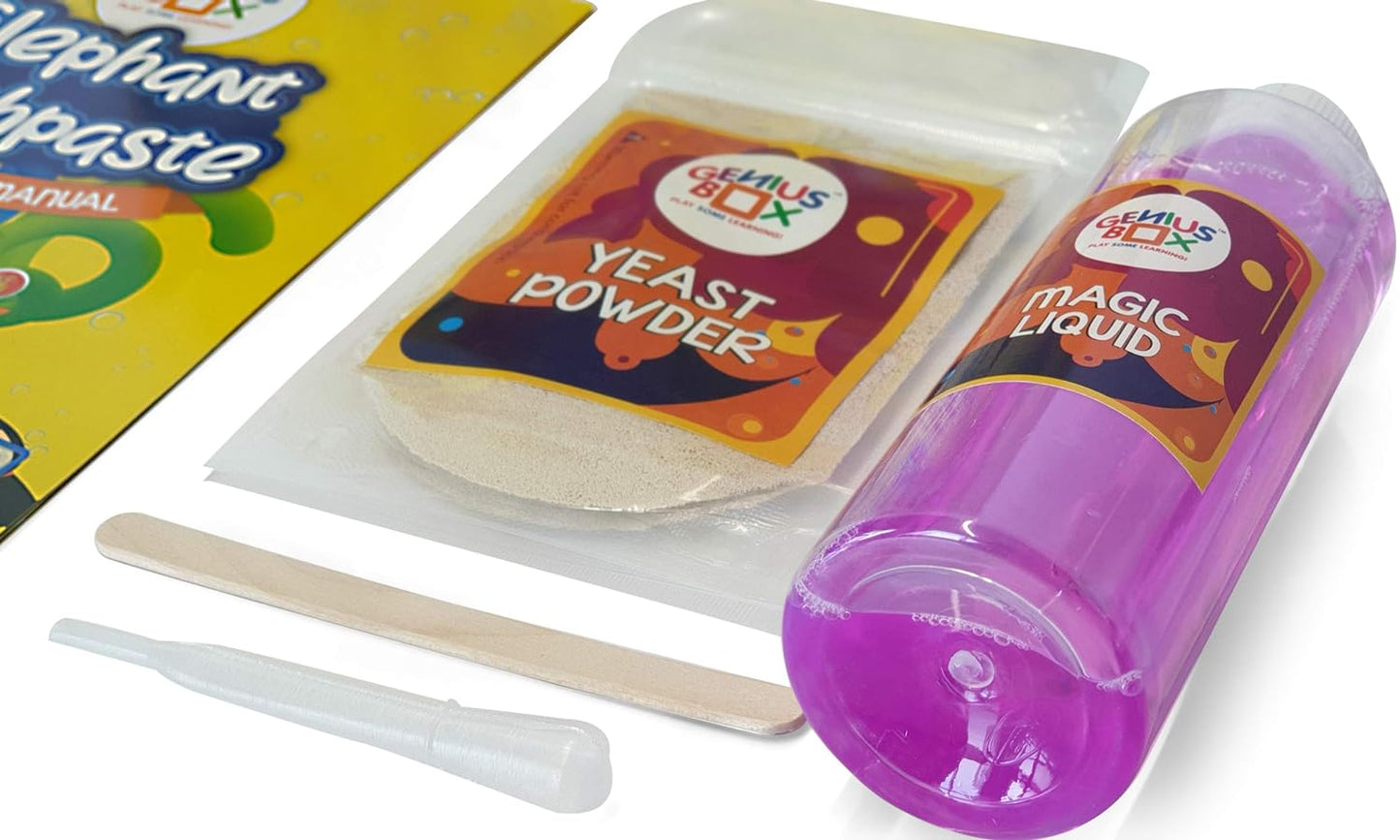 Genius Box - Play some Learning Elephant Toothpaste Science Activity Kit for 5 Years and Up: Birthday Gift, Return Gift, DIY, Educational Toy, Learning Kit, STEM Toy - Gifts4All