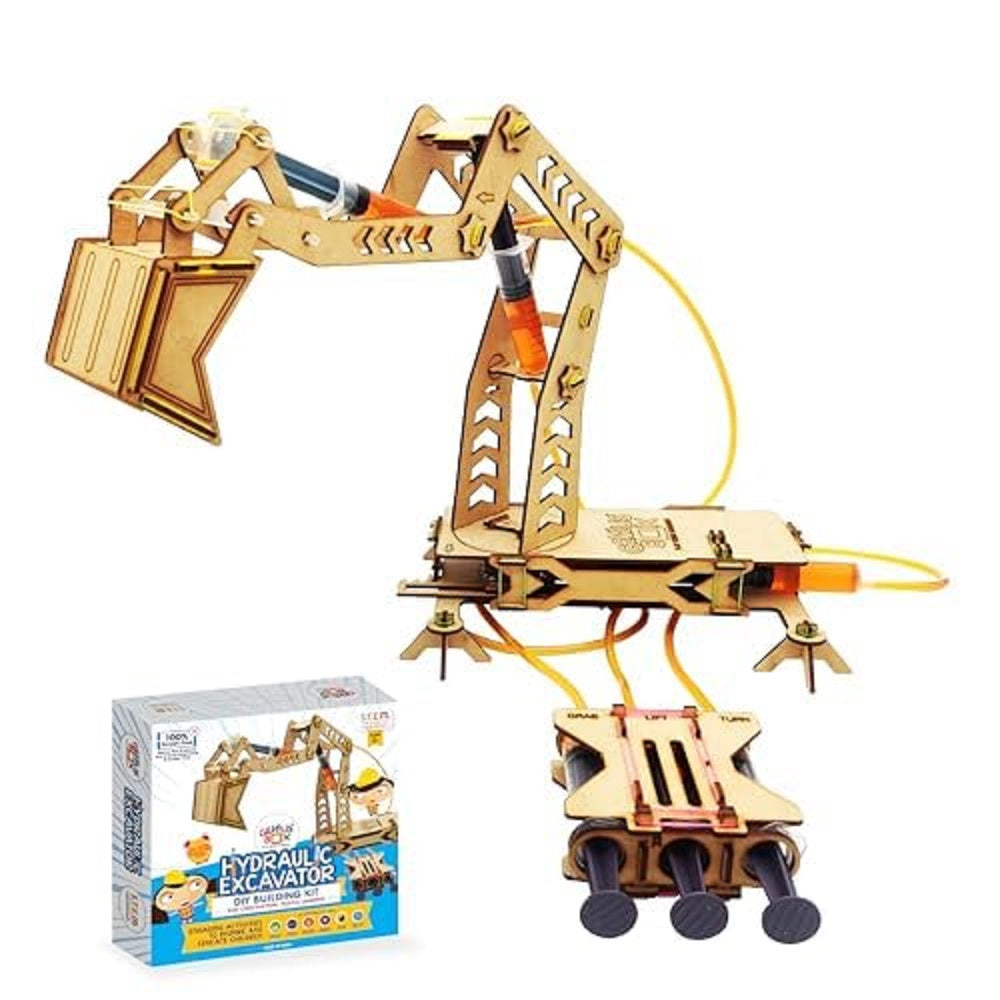 Genius Box Hydraulic Excavator DIY Science Kit for 8+ Year Age, STEM Toy, Learning Kit, Educational and Construction Kit - Gifts4All