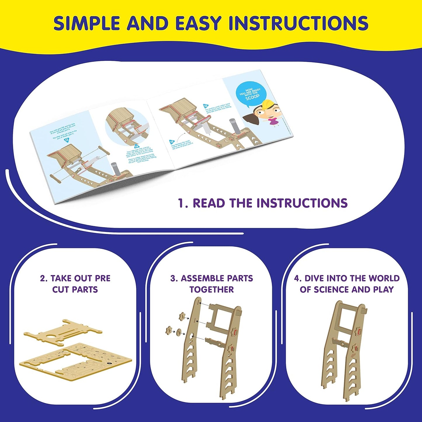 Genius Box Hydraulic Excavator DIY Science Kit for 8+ Year Age, STEM Toy, Learning Kit, Educational and Construction Kit - Gifts4All