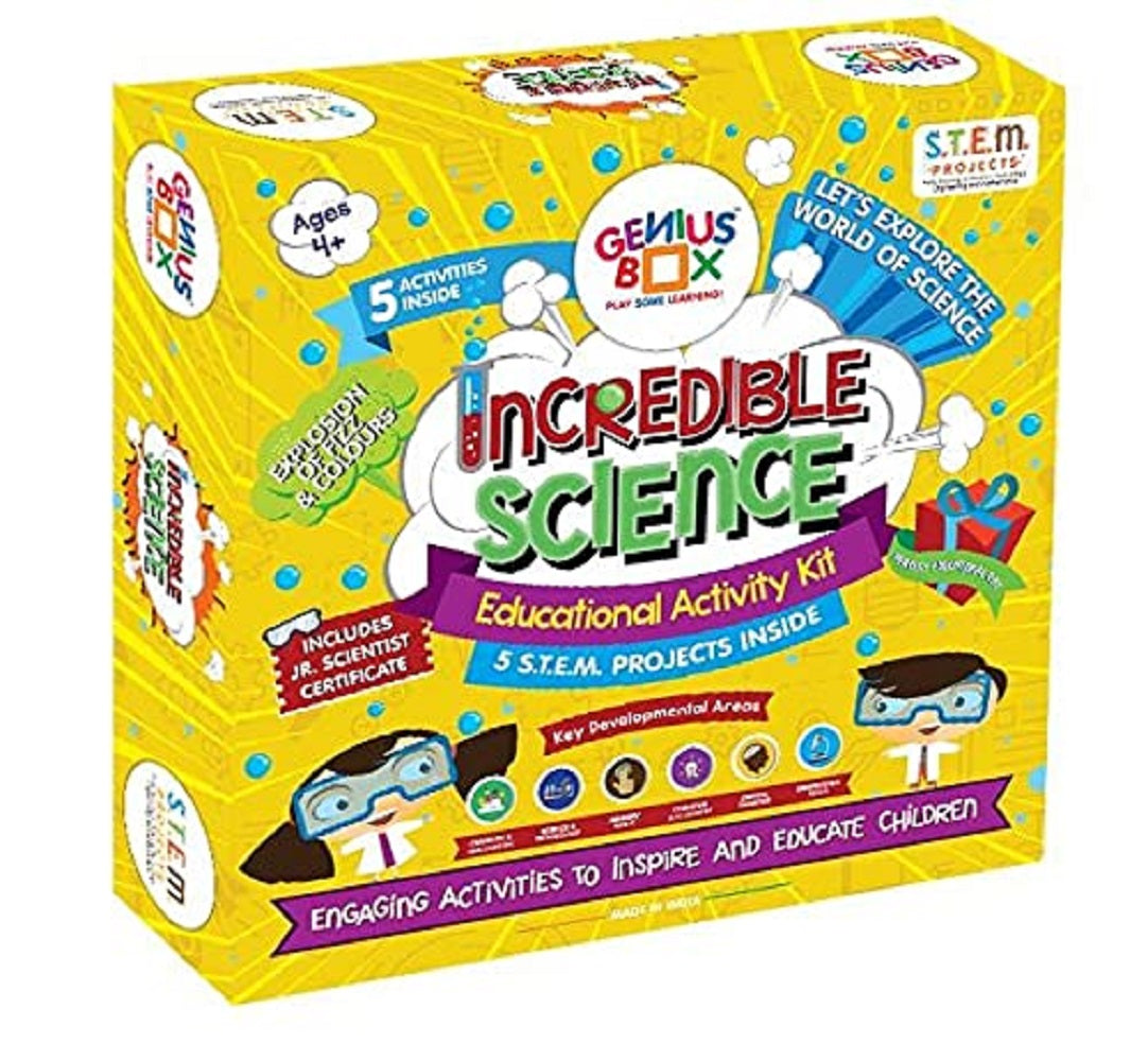 Genius Box Incredible Science Activity Kit for 4 Years and Up : DIY Kit, Educational Toy, Educational Kit, STEM Toy, Science Experiment, Learning Kit