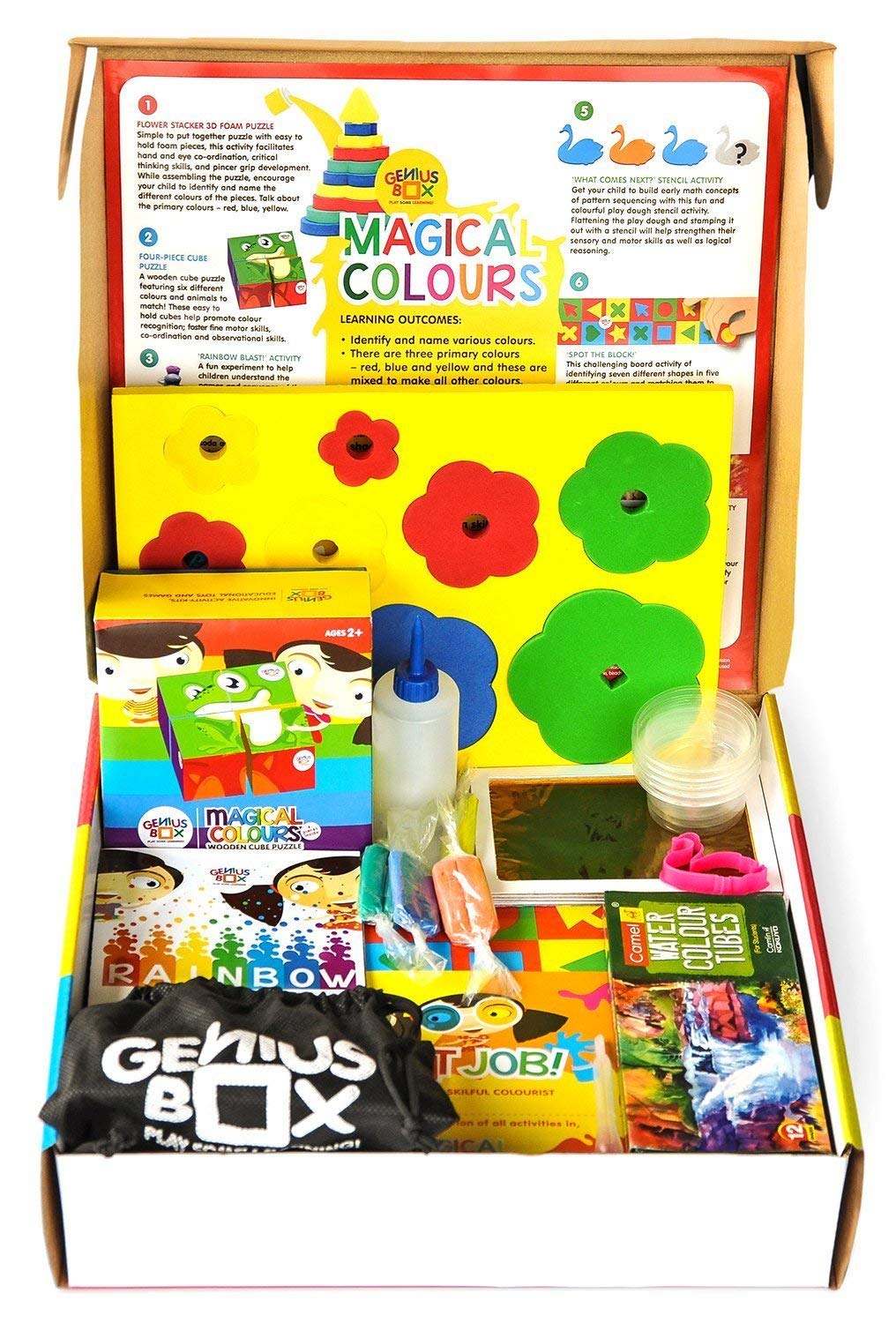 Genius Box - Play some Learning 24 in 1 Activity & Learning Kit for Children Age 3+ : Magical Colours Educational - Gifts4All