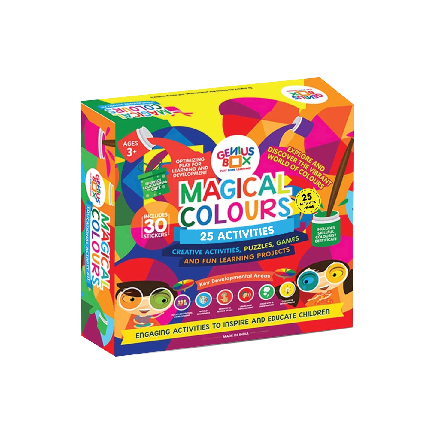 Genius Box - Play some Learning 24 in 1 Activity & Learning Kit for Children Age 3+ : Magical Colours Educational - Gifts4All