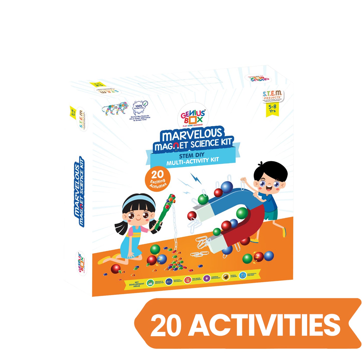 Genius Box  Play some Learning Educational Toy  for 5+ Year Age Marvelous Magnet Science Kit STEM DIY Learning 20 Multi Activity kit - Gifts4All