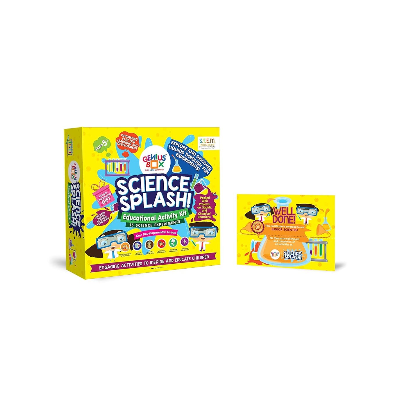 Genius Box - Play some Learning Kids Activity STEM Learning Educational Kit Science Splash for 5 Years and Above - Gifts4All