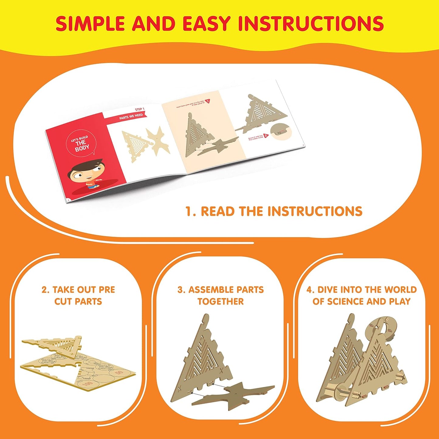 Genius Box - Play some learning Slingshot Catapult DIY Science Kit for 8 Years and Up, STEM Toy, Learning Kit, Educational and Construction Based Activity Toy - Gifts4All