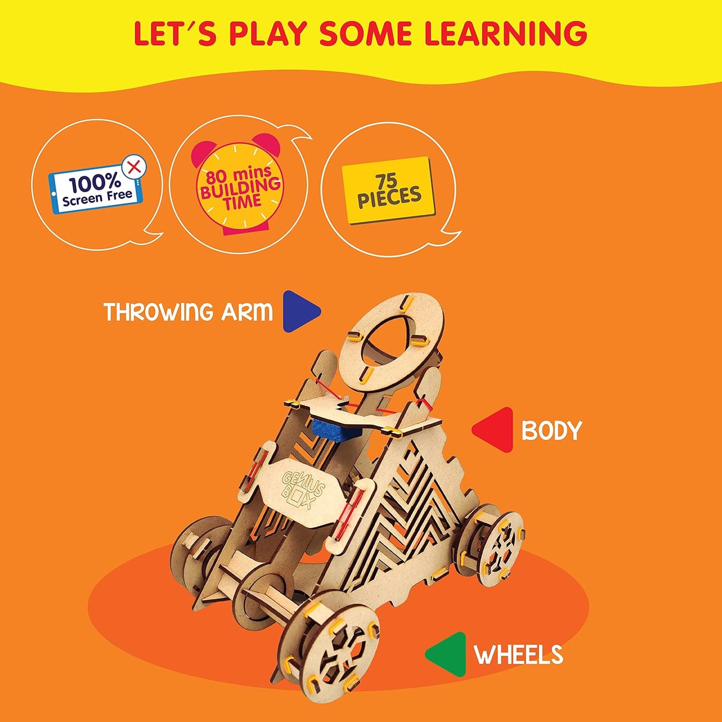 Genius Box - Play some learning Slingshot Catapult DIY Science Kit for 8 Years and Up, STEM Toy, Learning Kit, Educational and Construction Based Activity Toy - Gifts4All