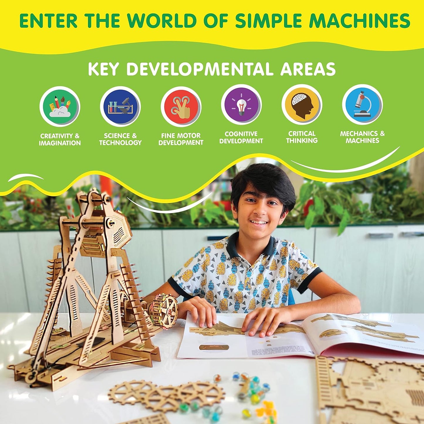 Genius Box Trebuchet Shooter DIY STEM Educational Toy and Construction Based Activity Game kit for Kids 8 to 14, Best Science Project kit Gift for Boys & Girls. - Gifts4All