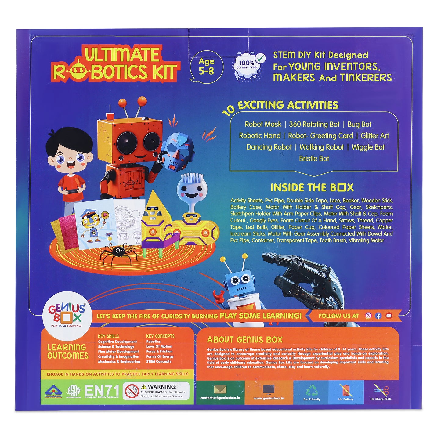 Genius Box  Play some Learning Educational Toy  for 5+ Year Age Ultimate Robotics Kit STEM DIY Learning 10 Multi Activity kit - Gifts4All