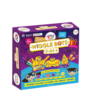 Genius Box - Play Some Learning Genius Box Educational Toy - Play Some Learning 3 in 1 Activity S.T.E.M Learning Kit for Children Age 7+ : Wiggle Bot Activity Kit - Multicolor