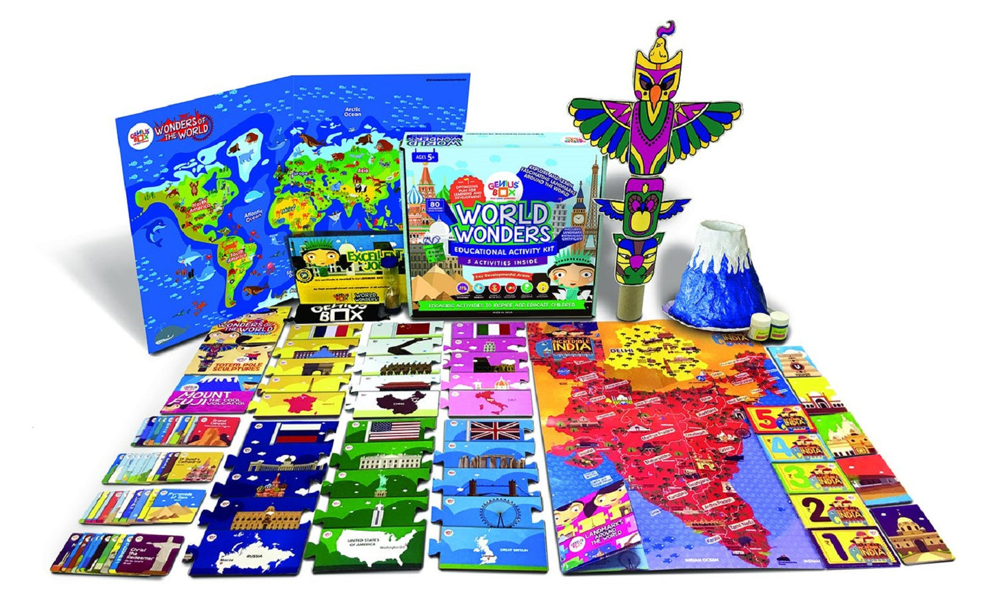 Genius Box Educational Toy for 5+ Year Age: World Wonders DIY, Activity Kit, Learning Kit, Educational Kit, STEM Toy 20 Activity Kit - Gifts4All