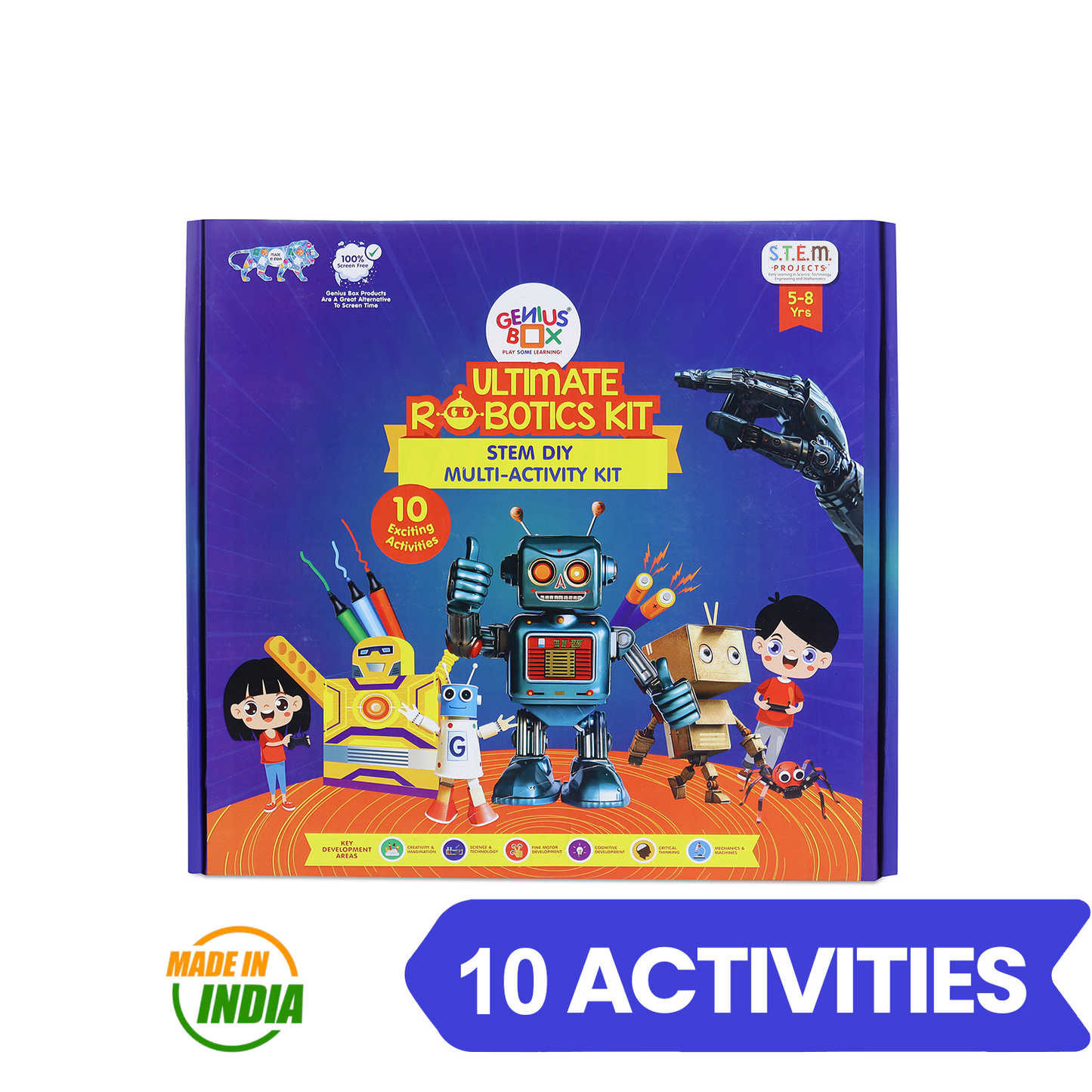 Genius Box  Play some Learning Educational Toy  for 5+ Year Age Ultimate Robotics Kit STEM DIY Learning 10 Multi Activity kit - Gifts4All